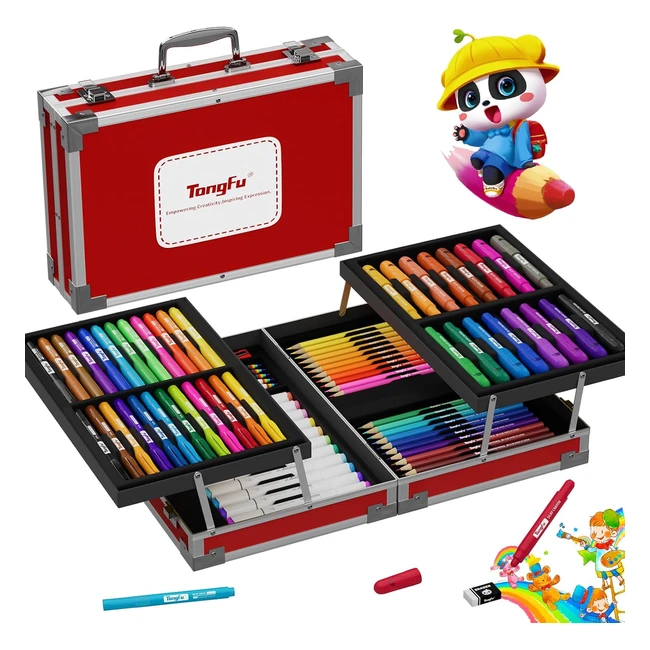 Maletín de pinturas para niños 85pcs Deluxe - Juegos de dibujo - Set de regalo de pintura - Tongfu