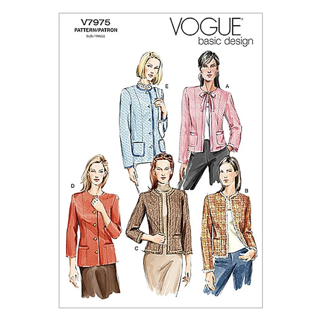 Vogue Patterns Manca Petite Giacca - Modello D 1214 16