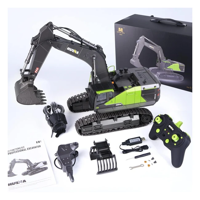 Escavatore radiocomandato Huina 1593 con funzione completa e accessori - Batteri