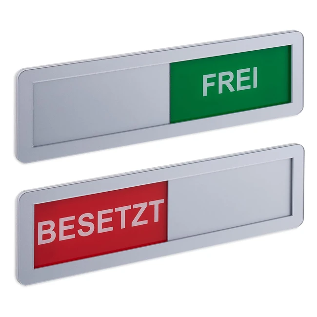 Panneau Occupé/Libre Toilettes Lot de 2 | Adhésif, Aimants, Plaque Coulissante Acrylique Argent