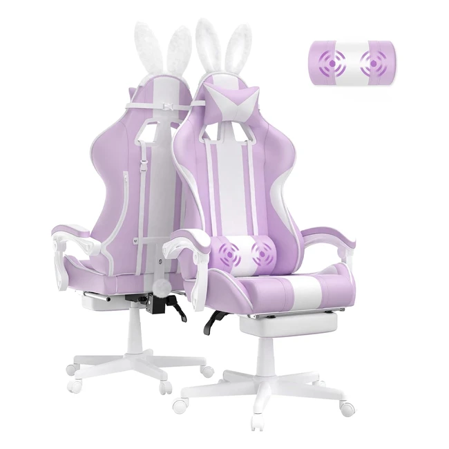 Chaise Gaming Ferghana avec Massage et Repose-pieds - Ergonomique et Confortable