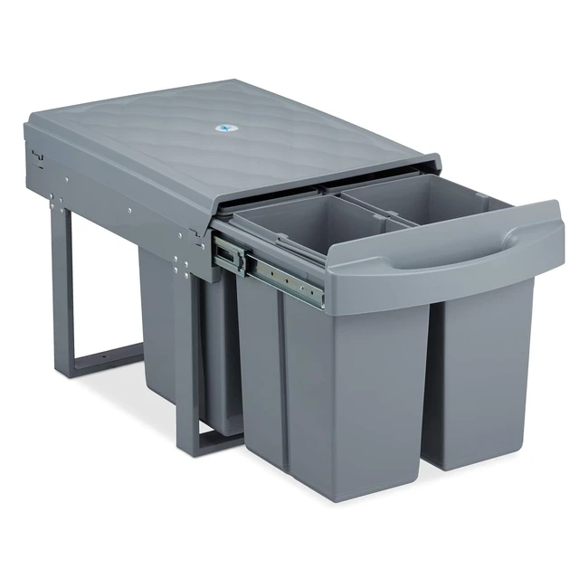 Pattumiera Estraibile Relaxdays 4 Secchi Bidoni Differenziata 35x335x51 cm
