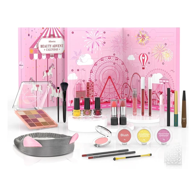 Calendrier de l'Avent Beauté 2023 pour femmes et filles - Maquillage ensemble avec cadeaux cosmétiques - 24 produits de beauté