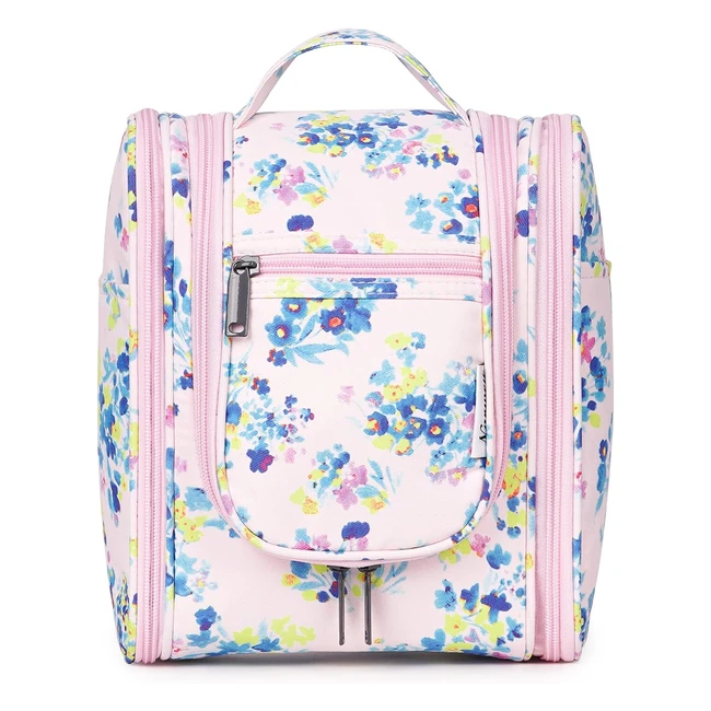 Trousse de toilette femme voyage suspendre, sac de toilette accessoires fleur rose moyen - Réf. 12345