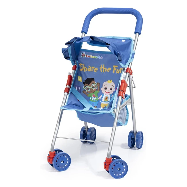 Poussette Canne Poupée Cocomelon - Bayer Design 21511AA - Rouge/Bleu - Roues Doubles