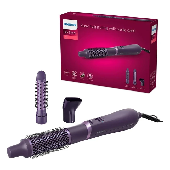 Philips Serie 3000 - Cepillo Soufflante con Revestimiento en Cerámica y Queratina, Función Iónica, 3 Accesorios - Modelo BHA30500