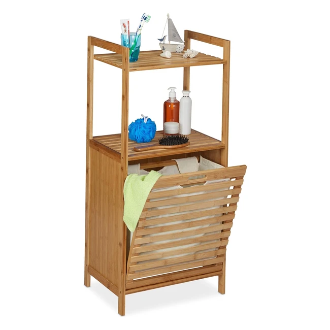 Mobile Portabiancheria in Bambù HLP 100x455x335 cm - Relaxdays