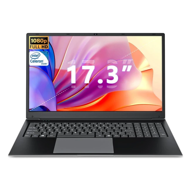 Ordinateur portable SGin 17.3 pouces, 8 Go RAM, 512 Go SSD, Celeron Quadcore, FHD, WiFi Bluetooth 4.2