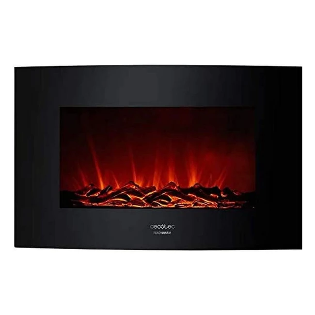 Camino Elettrico Cecotec Ready Warm 2200 Curved Flames 2000W - 2 Niveaux de Puissance - 20m2 - Telecomando