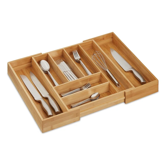 Organizador de cubiertos extensible Relaxdays bandeja para cajn 6 compartime