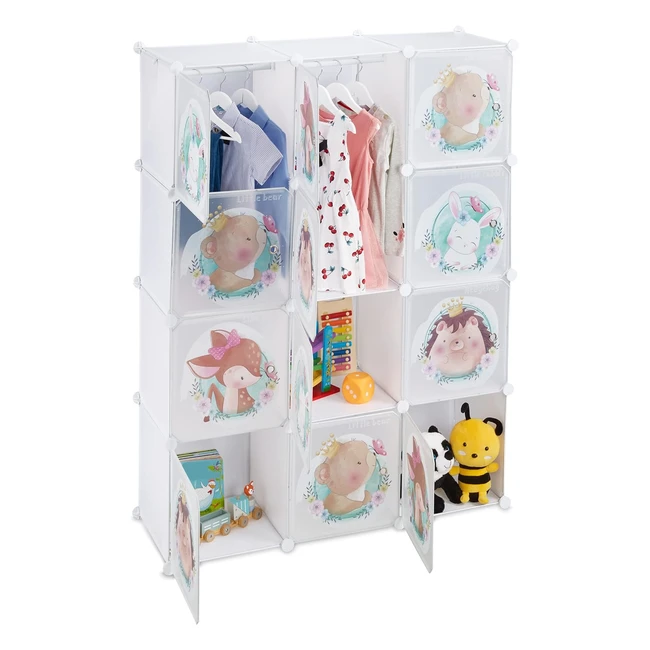 Armoire chambre enfant modulable Relaxdays 2 tringle vtements DIY tagre an