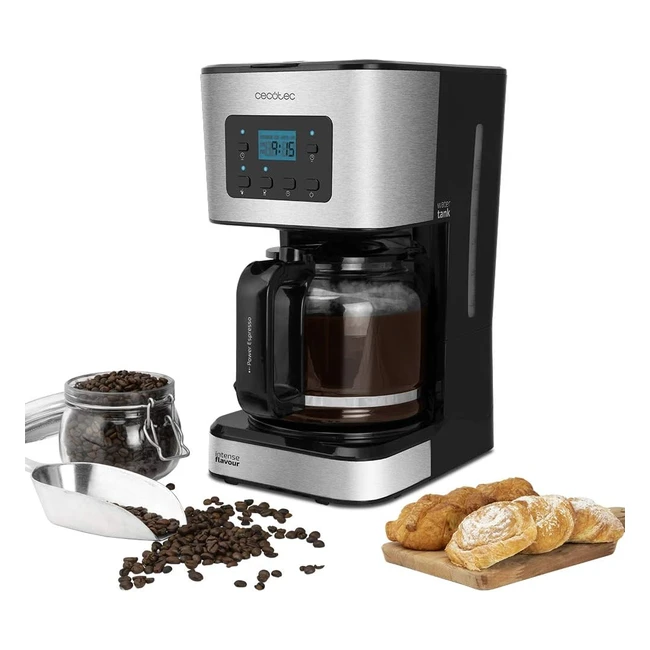 Cafetière Cecotec Coffee 66 Smart Technologie, ExtremeAroma Numérique avec Écran LCD 15L, Fonctions Réchauffer et Maintenir Chaud, Verseuse Thermorésistante, Puissance 950W