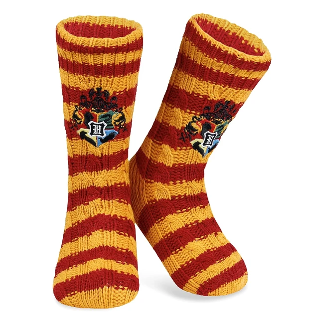 Chaussettes Harry Potter douces et chaudes en fourrure sherpa - Motif Gryffondor - Taille 36 au 41