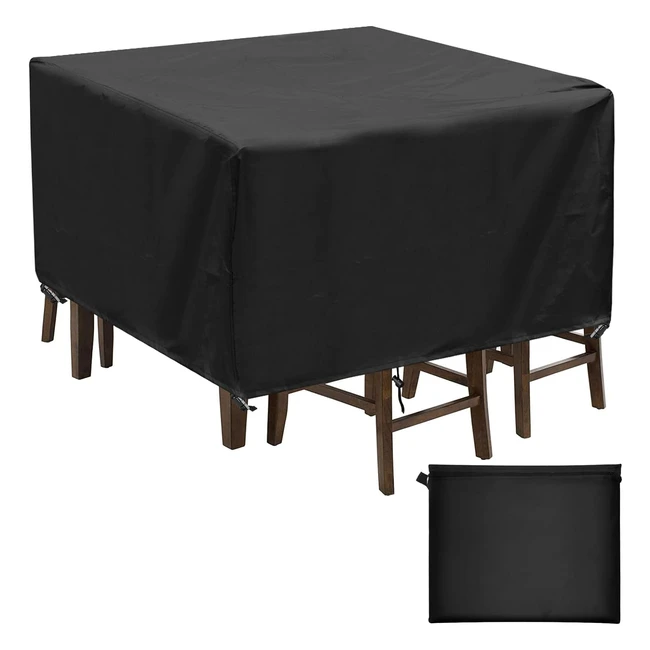 Housse de table de jardin Landrip 420D Oxford - Protection imperméable et résistante au vent - 150x150x70 cm