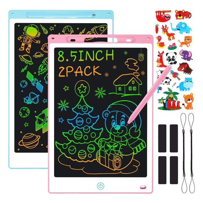 Tavoletta Grafica LCD SoFore 2 Pezzi - Scrittura 85 Pollici - Bambini - Pulsante Elimina - Interruttore di Blocco - Giochi - Blu
