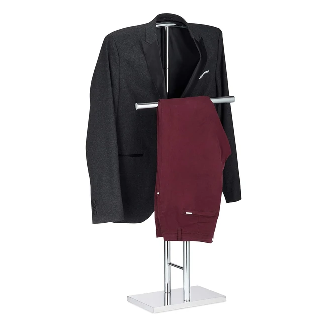 Servomuto Cromato Indossatore da Camera Portasciugamani Autoportante HLP 106x49x20 cm Argento