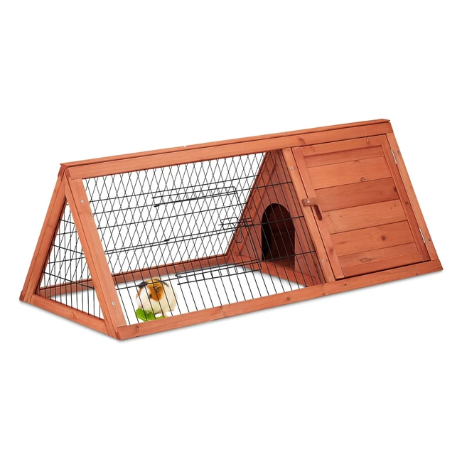 Clapier Lapin Maison Enclos 2 Portes HLP 41x110x49 cm - Bois Métal Nature