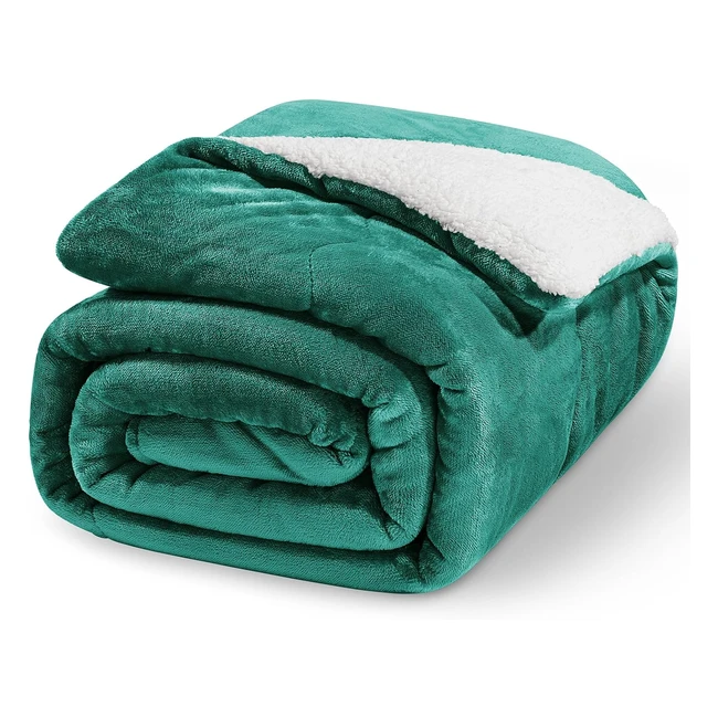 Coperta in Pile Matrimoniale Homfine, Morbida e Decorativa, 220x240, Verde Scuro