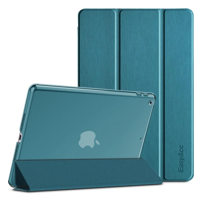 Coque iPad 9ème/8ème/7ème génération 2021/2020/2019 - Ultra fin, protection translucide mat, support - Paon Bleu