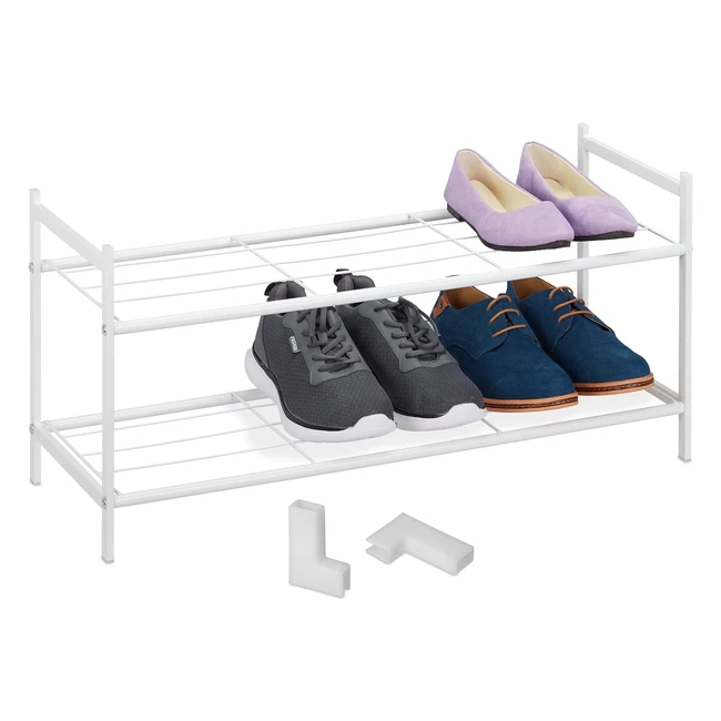 Organizador de Calzado Metálico Apilable 2 Baldas - Relaxdays