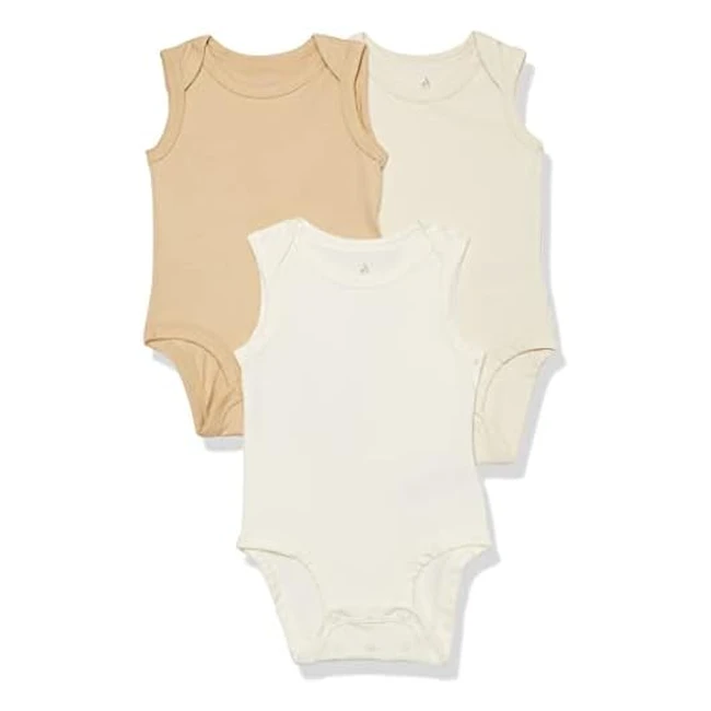 Body sans manches en jersey de coton extensible Amazon Essentials - Lot de 3 - Neutre - 24 mois