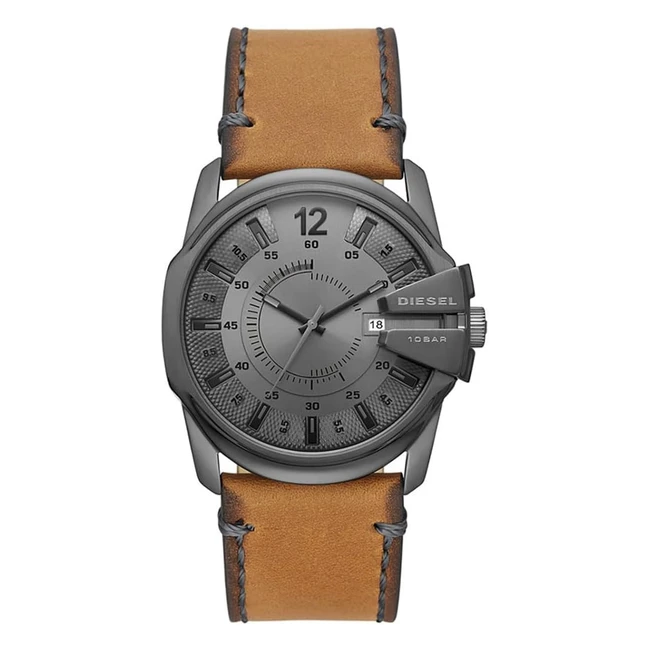 Montre Diesel Master Chief - Hommes - 46mm - Acier Inoxydable - Bracelet en Cuir