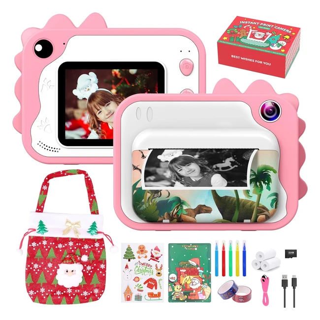 Macchina Fotografica Bambini Uleway 24 1080P HD - Giocattolo Set Regalo Natale - Rosa