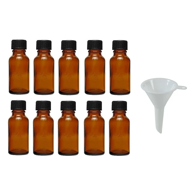 Lot de 10 flacons compte-goutte en verre marron 20ml - Viva Haushaltswaren