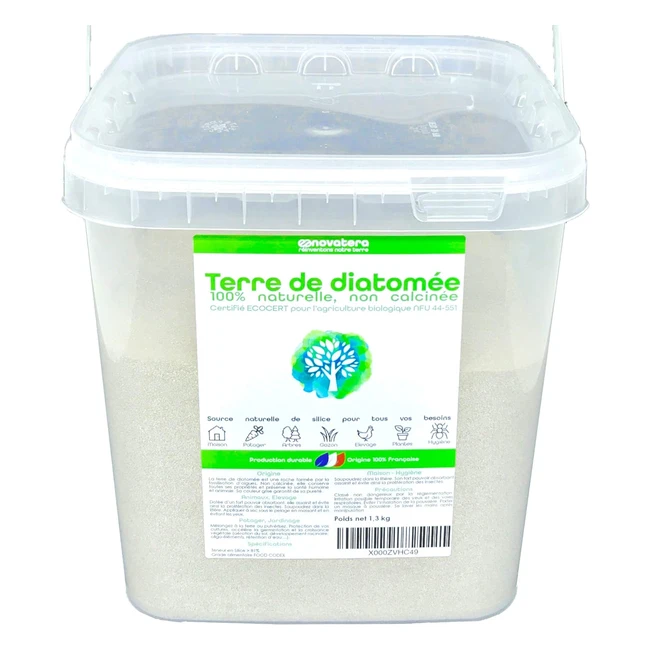 Terre de diatomée 100% française, naturelle non calcinée, seau 13 kg ultrapure, protection écologique, agriculture biologique