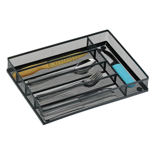 Range-couverts métal 5 compartiments - Organisateur de tiroir pratique