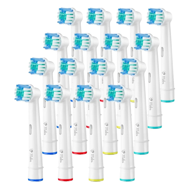 Lot de 16 têtes de rechange pour brosse à dents électrique Milos - Compatible avec têtes de brosse à dents