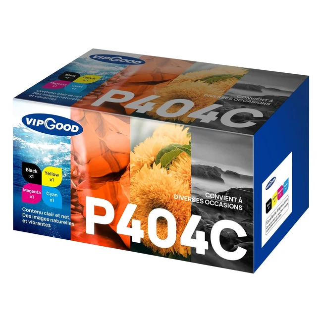 Cartouches de toner compatibles VIPGOOD P404C CLT 404S pour Samsung Xpress SL C480W C483W C48X C430W - Pack de 4