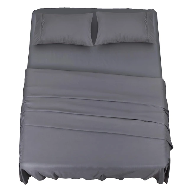 Set Lenzuola Letto Grigio King - Utopia Bedding - Microfibra Spazzolata