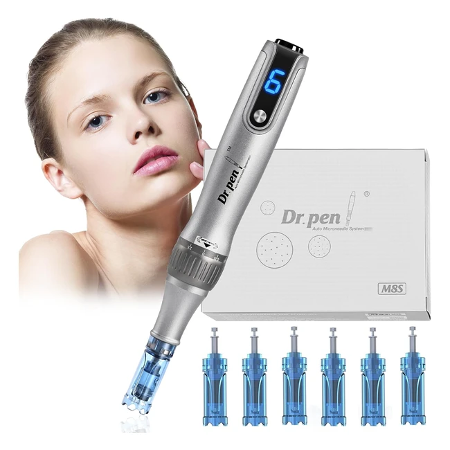 Dr. Pen Dermapen M8S - Bolígrafo Microneedle Inalámbrico con 36 Pin, 3 y 12 Pin, Cartuchos de Agujas para Arrugas, Estrías, Cicatrices y Caída del Cabello