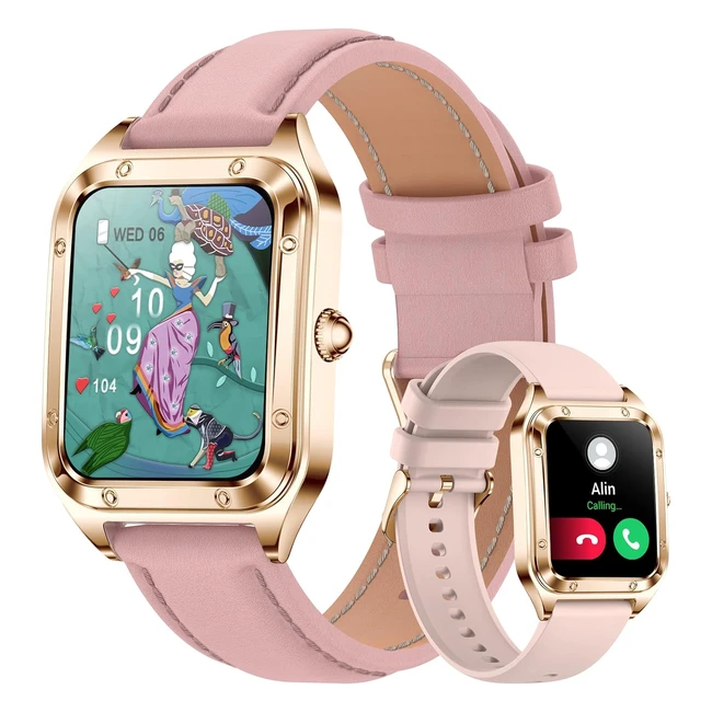 Montre Connectée Femme 157 HD Écran | Appel Bluetooth Moniteur de Sommeil Fréquence Cardiaque | Smartwatch 21 Modes Sport | Étanche | Rose