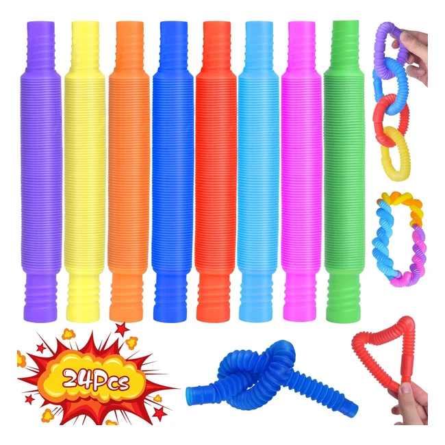 Giocattoli Sensoriali Mini Pop Tubesczmao - Giocattoli Sensoriali Colorati con Tubo Estensibile - Adatto a Bambini, Ragazzi e Adulti - Allevia Stress e Ansia