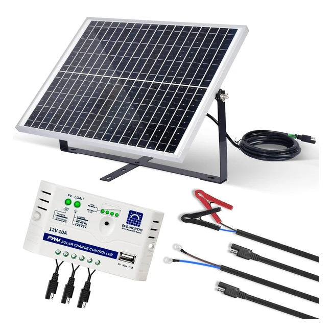 Panel Solar Monocristalino 12V 25W Ecoworthy - Kit Completo para Jardn Gallin