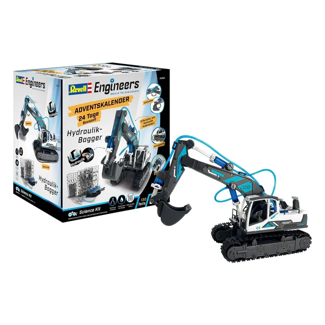 Calendario de Adviento Revell Engineers Excavadora Hidráulica DIY - Para Niños y Adultos a partir de 8 años