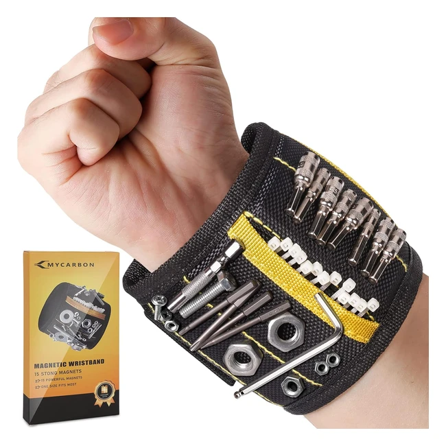 Bracelet Magnétique Homme 2023 - Aimants Puissants - Idée Cadeau Noël Original - Rangement Vis Clous Boulons