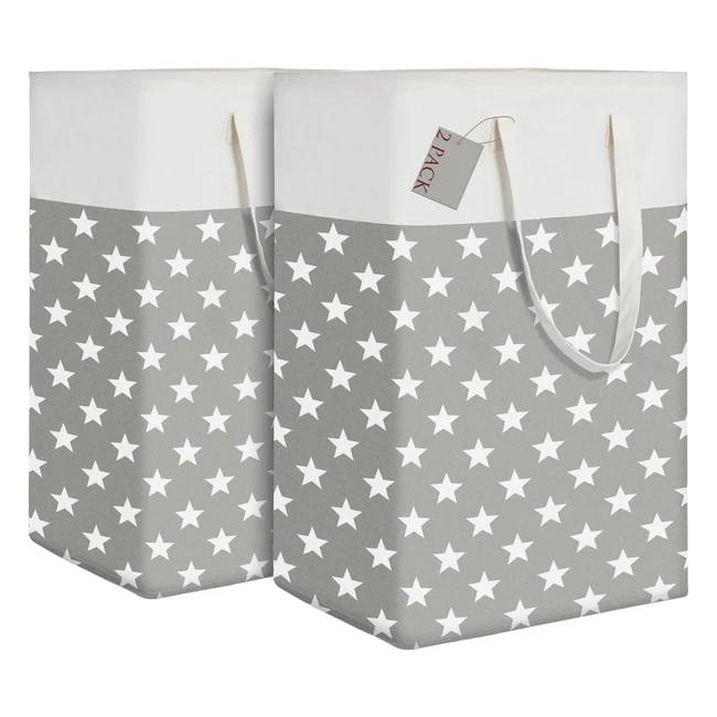 Panier à linge pliable Dokehom 80L - Grande capacité - Sac de rangement pour vêtements - Gris
