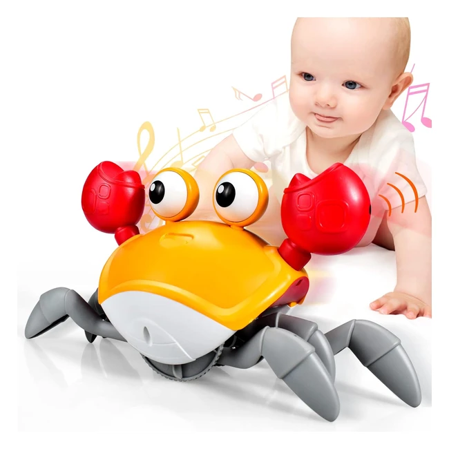 Giocattolo Granchio Strisciante per Bambini 13 Anni - Musica e Luci LED - Regalo Ideale per Bambini 1-3 Anni