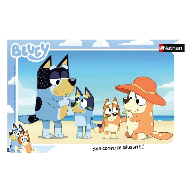 Puzzle Enfants Nathan Cadre 15 Pcs Bluey Plage 3 Ans Qualité Supérieure