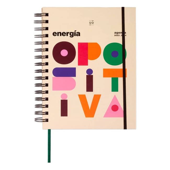 Agenda Escolar Opoagenda Energía Opositiva | Sept 2023 - Ago 2024 | Tapa Dura | 126 Stickers