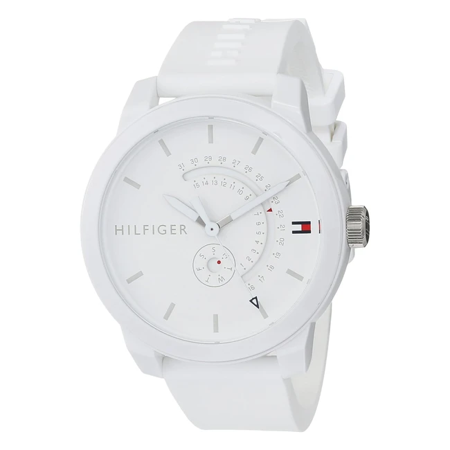 Montre Tommy Hilfiger pour Homme - Bracelet Silicone Blanc - Réf. 1791481