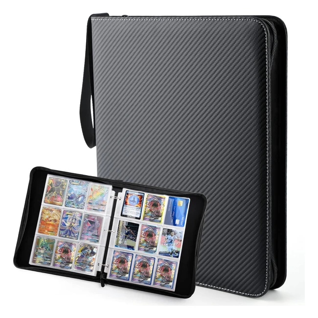Sovinia Classeur Carte Cahier pour 720 Pokemon Cartes Yugioh Cartes - Rangement Porte Album Protection Carte - Noir