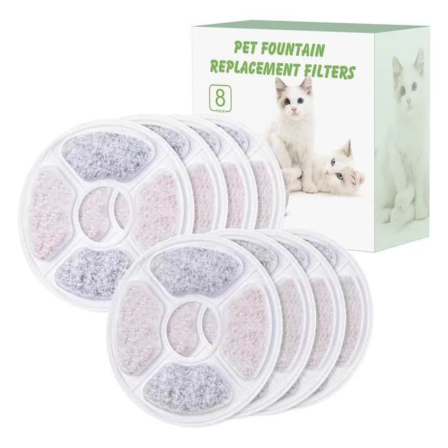 Fontaine Fleur Filtres pour Chat 16L - Résine et Charbon Actif - 8 Pack