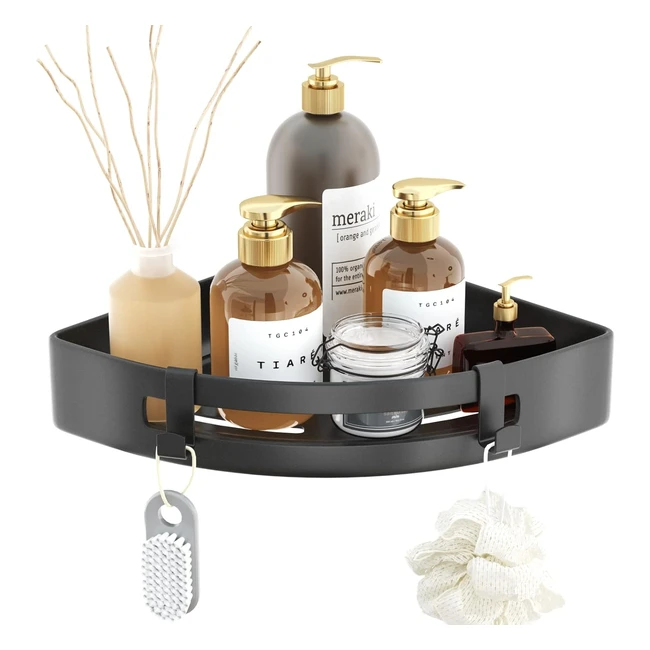 Mensola Doccia Angolare Accessori Bagno Adesiva Nero