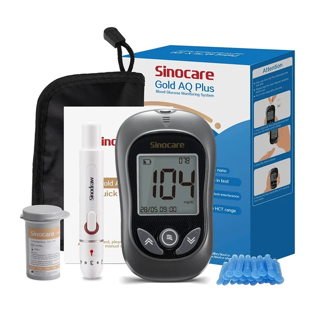 Sinocare Misuratore Glicemia Glucometro - Più Preciso e Stabile - Test di Diagnostica e Monitoraggio - Per tutte le età e donne in gravidanza