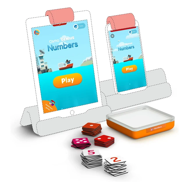 Jeu d'apprentissage Osmo Genius Numbers pour 6-10 ans - Mathématiques, dénombrement, addition, soustraction et multiplication