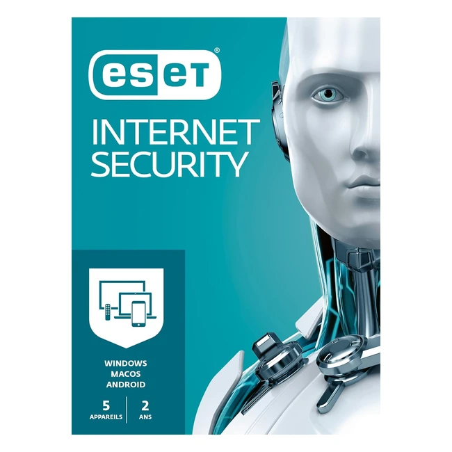 ESET Internet Security 2023 - 5 appareils, 2 ans - Pare-feu, Webcam, Windows/Mac/Android